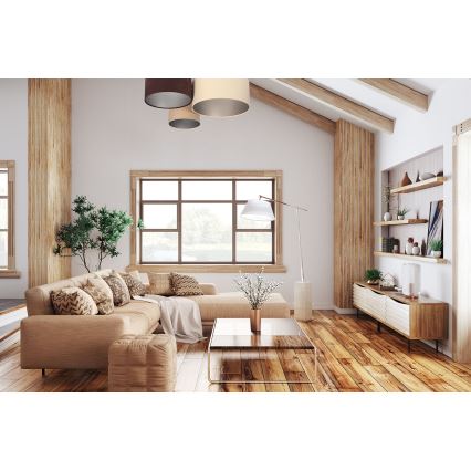 Kattovalo SPACE 3xE27/60W/230V kerma/ruskea/beige