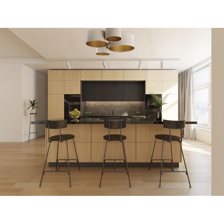 Kattovalo SPACE 4xE27/60W/230V beige/kulta