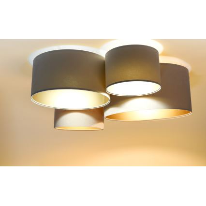Kattovalo SPACE 4xE27/60W/230V beige/kulta