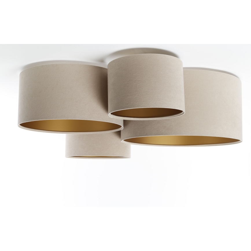 Kattovalo SPACE 4xE27/60W/230V beige/kulta