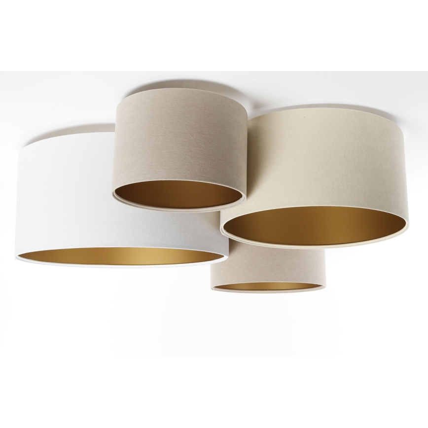 Kattovalo SPACE 4xE27/60W/230V beige/valkoinen/kulta