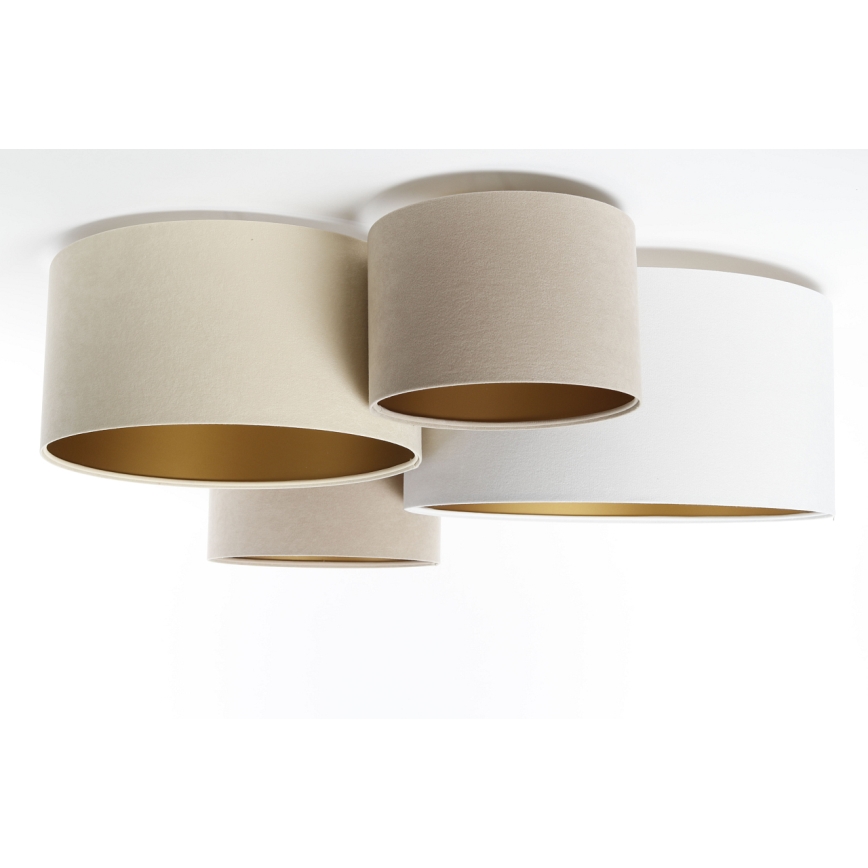 Kattovalo SPACE 4xE27/60W/230V beige/valkoinen/kulta