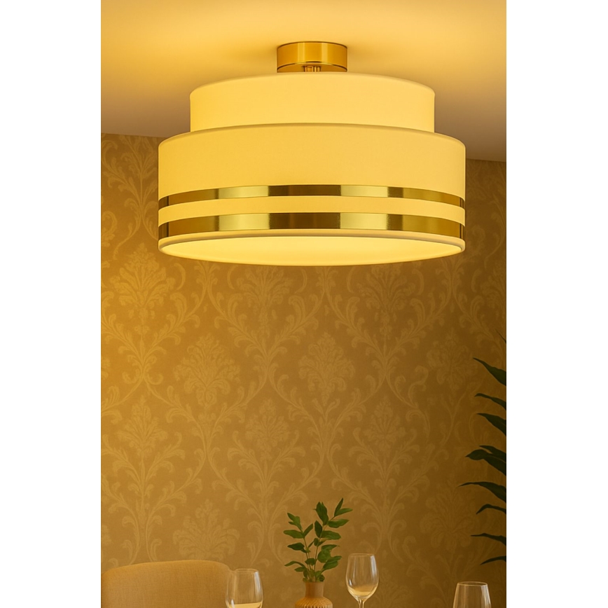 Kattovalo TAMI 1xE27/60W/230V beige/kulta