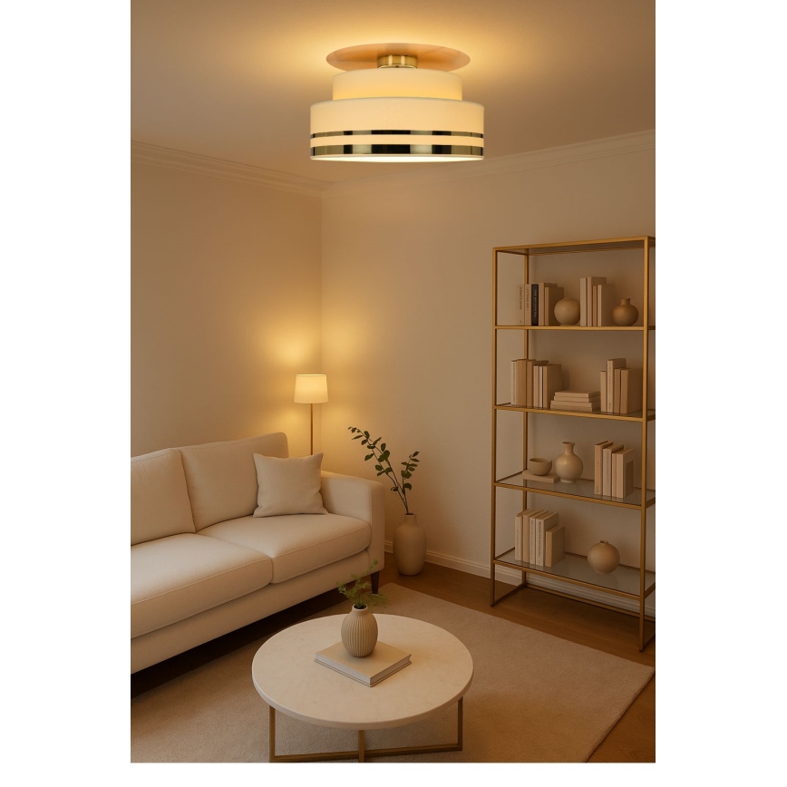 Kattovalo TAMI 1xE27/60W/230V beige/kulta