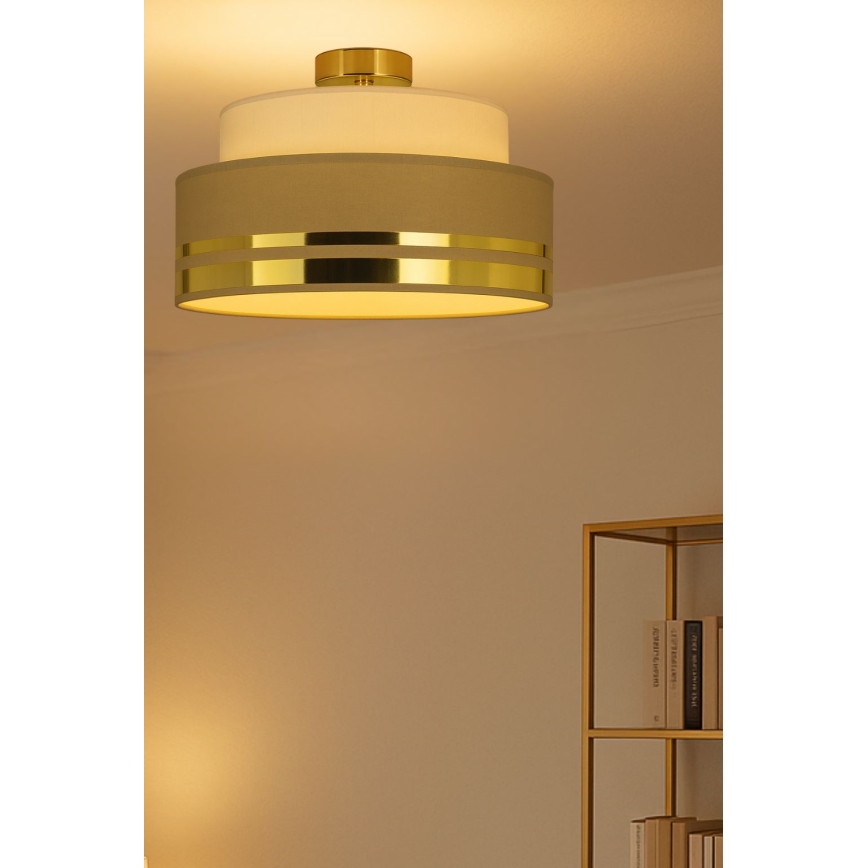 Kattovalo TAMI 1xE27/60W/230V beige/ruskea/kulta