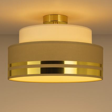 Kattovalo TAMI 1xE27/60W/230V beige/ruskea/kulta