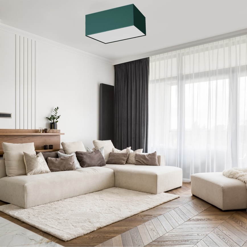 Kattovalo VERDE 2xE27/60W/230V 40x40 cm vihreä