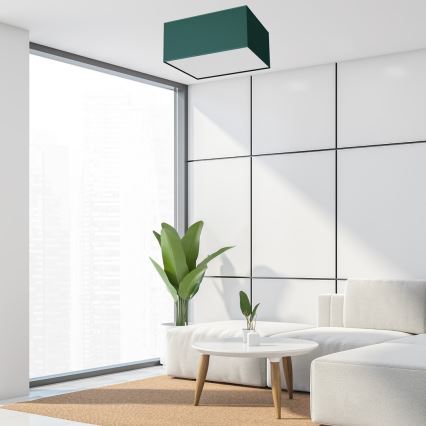 Kattovalo VERDE 2xE27/60W/230V 40x40 cm vihreä