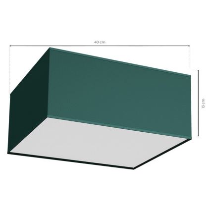 Kattovalo VERDE 2xE27/60W/230V 40x40 cm vihreä