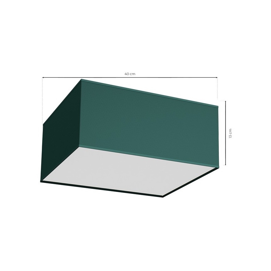 Kattovalo VERDE 2xE27/60W/230V 40x40 cm vihreä