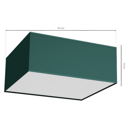 Kattovalo VERDE 3xE27/60W/230V 50x50 cm vihreä