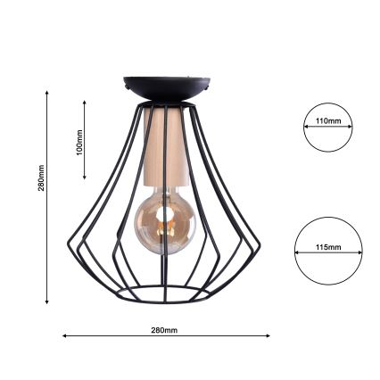 Kattovalo WILL 1xE27/60W/230V