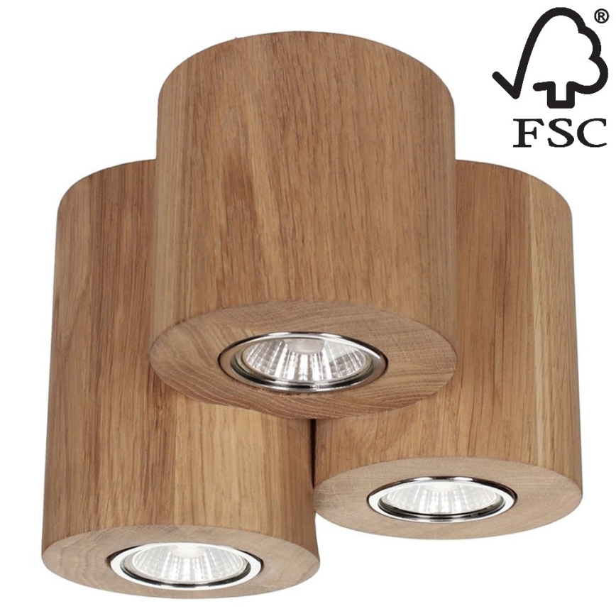 Kattovalo WOODDREAM 3xGU10/6W/230V tammi - FSC-sertifioitu