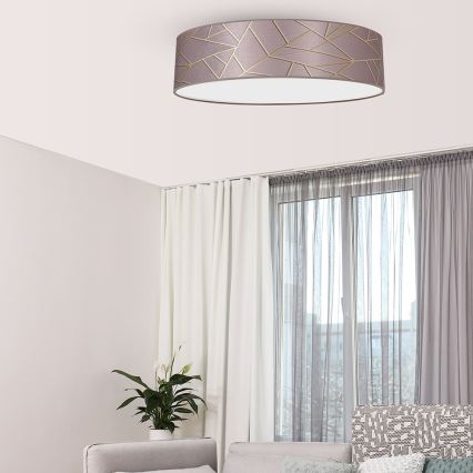 Kattovalo ZIGGY 3xE27/60W/230V pinkki/kulta