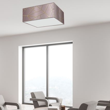 Kattovalo ZIGGY 3xE27/60W/230V pinkki/kulta