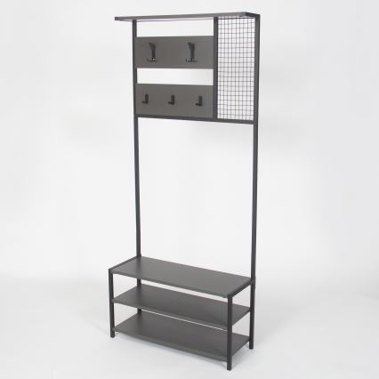 Käytävä seinähylly NOMAD 182x78 cm musta/antrasiitti