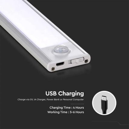 Keittiökaappien alla oleva LED-valo anturilla LED/1,5W/5V 3000K 1500 mAh