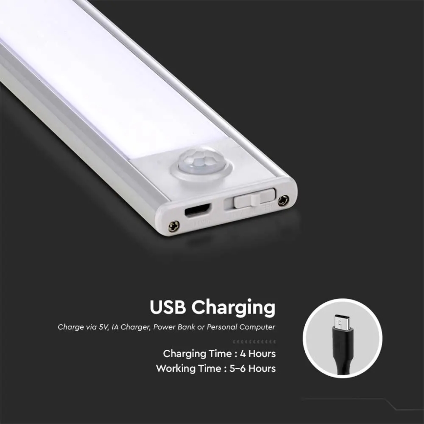 Keittiökaappien alla oleva LED-valo anturilla LED/1,5W/5V 3000K 1500 mAh
