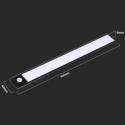 Keittiökaappien alla oleva LED-valo anturilla LED/2,5W/5V 4000K 3000 mAh