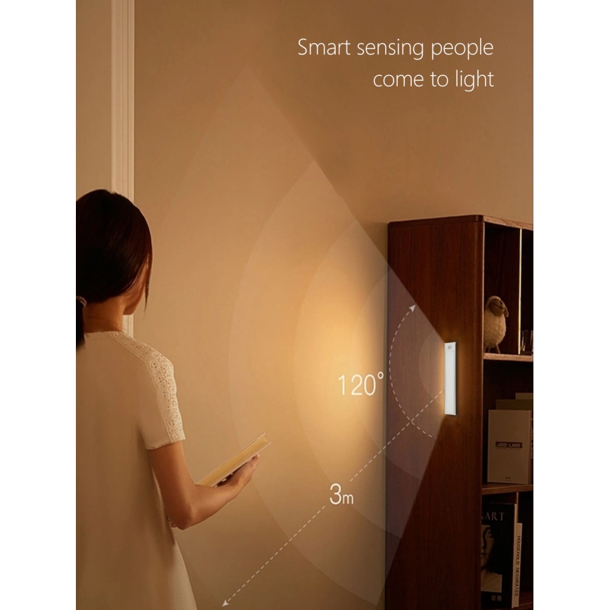 Keittiökaappien alla oleva LED-valo CABINET-4 PIR-anturilla LED/1,5W/230V 1100mAh 4000K