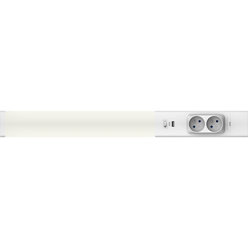 Keittiökaappien alla oleva LED-valo laatikoilla ja USB portit LED/18W/230V 4000K hopea