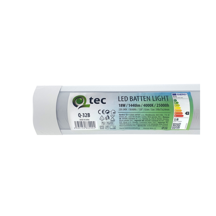 Keittiökaappien alla oleva LED-valo QTEC LED/18W/230V 60 cm valkoinen