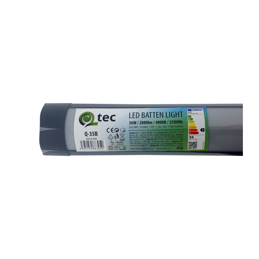 Keittiökaappien alla oleva LED-valo QTEC LED/36W/230V 120 cm musta