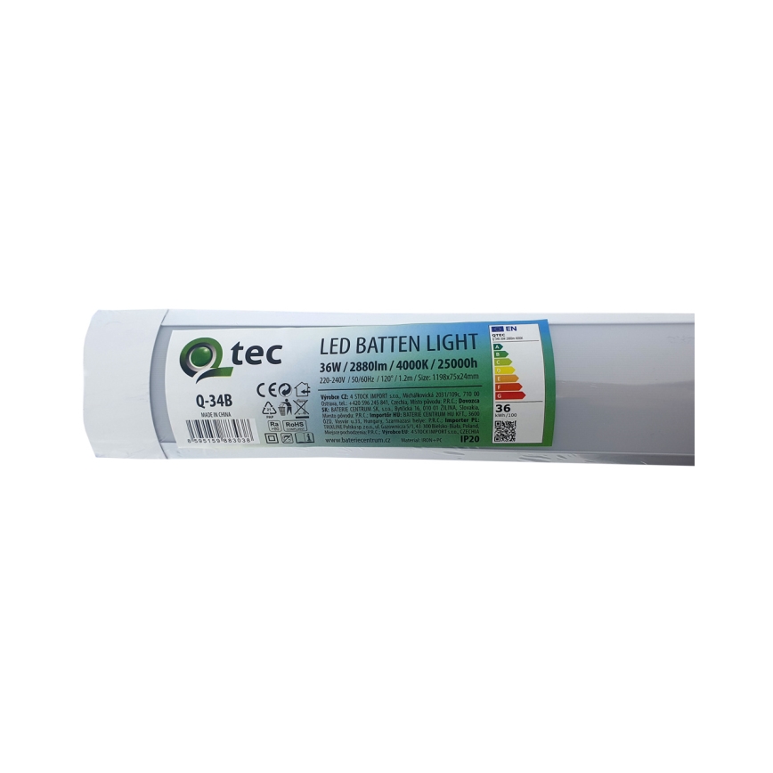 Keittiökaappien alla oleva LED-valo QTEC LED/36W/230V 120 cm valkoinen