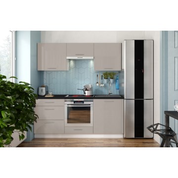 Keittiökaluste CELESTE 180 cm, kiiltävä taupe