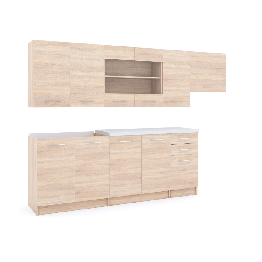 Keittiökaluste MARISA 260 cm sonoma-tammi