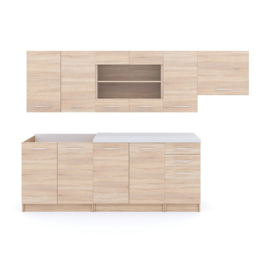 Keittiökaluste MARISA 260 cm, sonoma-tammi