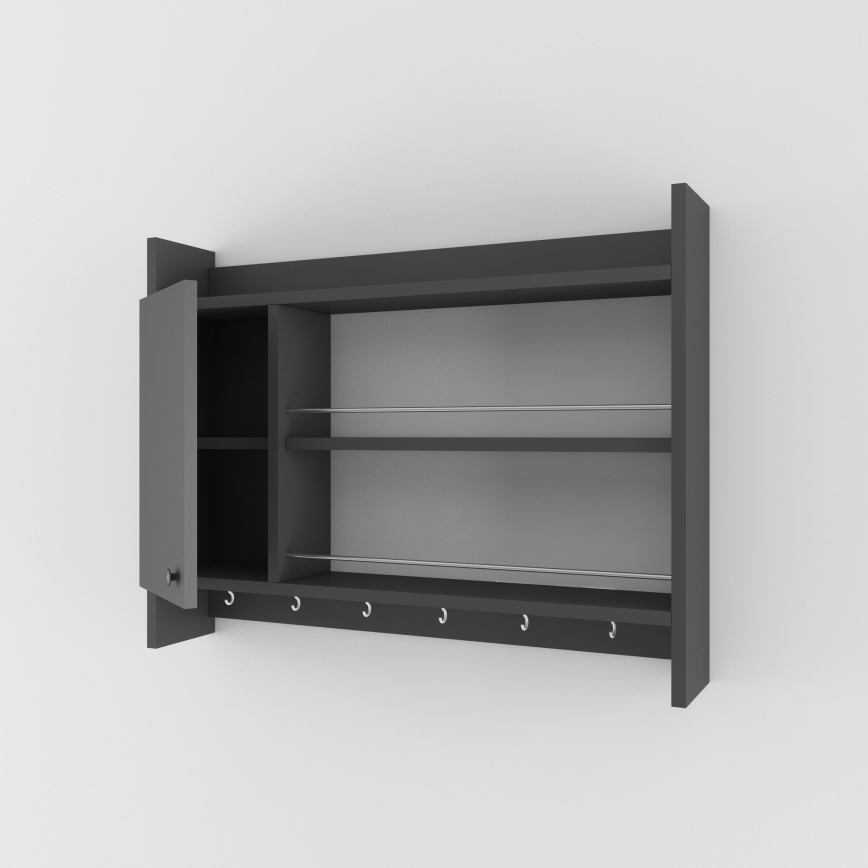 Keittiön seinähylly KNERR 65x85 cm antrasiitti