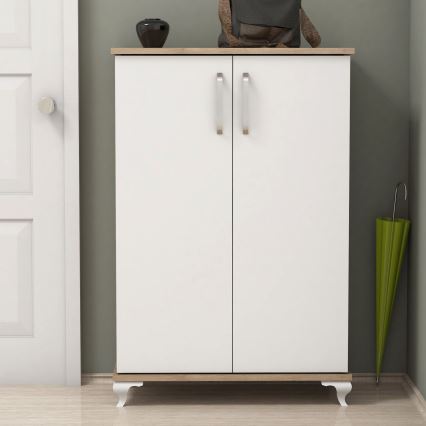 Kenkäkaappi ASTA 100x72 cm valkoinen/beige
