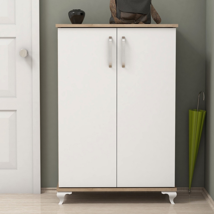 Kenkäkaappi ASTA 100x72 cm valkoinen/beige