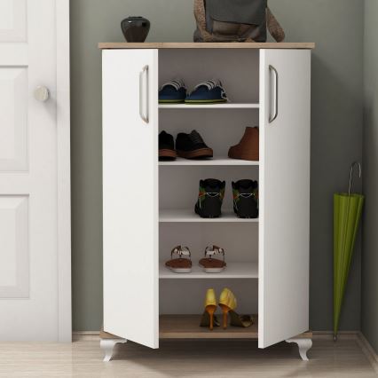 Kenkäkaappi ASTA 100x72 cm valkoinen/beige