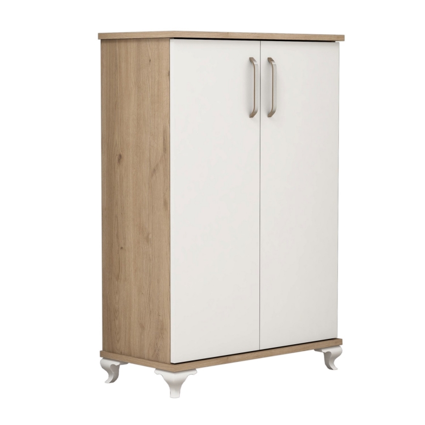 Kenkäkaappi ASTA 100x72 cm valkoinen/beige