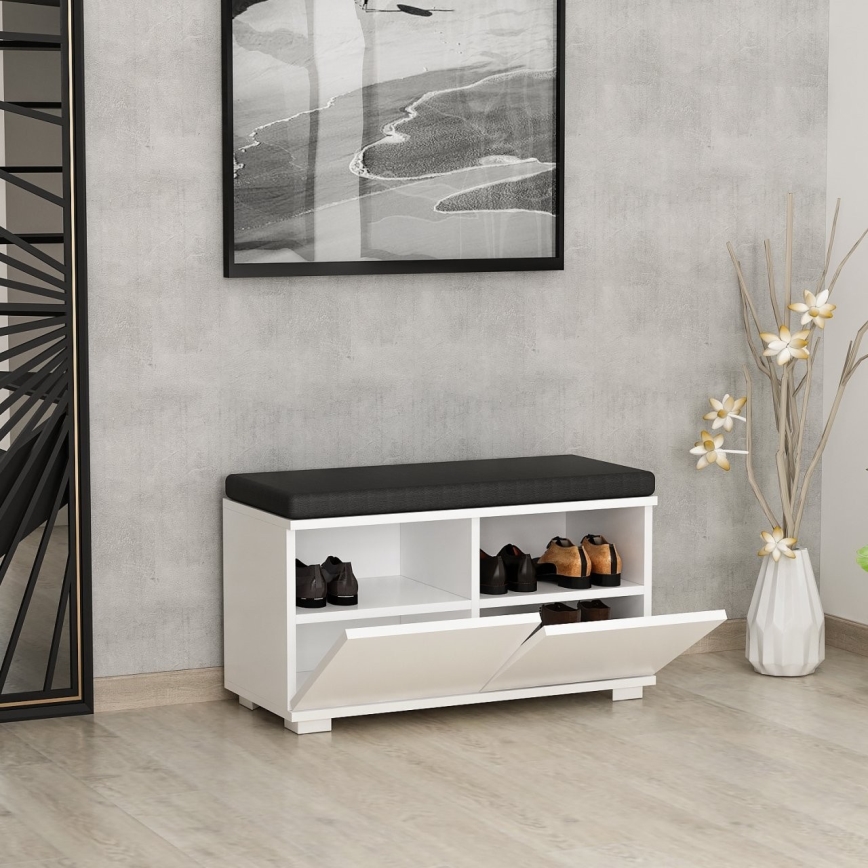 Kenkäkaappi DRAGO 42x80 cm valkoinen/musta