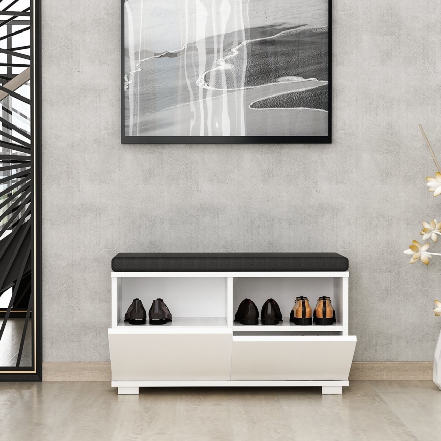 Kenkäkaappi DRAGO 42x80 cm valkoinen/musta