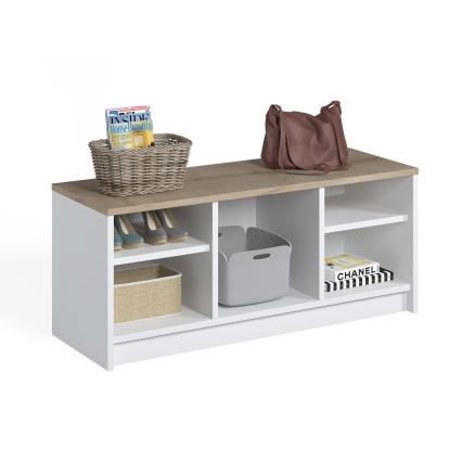 Kenkäkaappi LONDON 100x35 cm valkoinen/beige