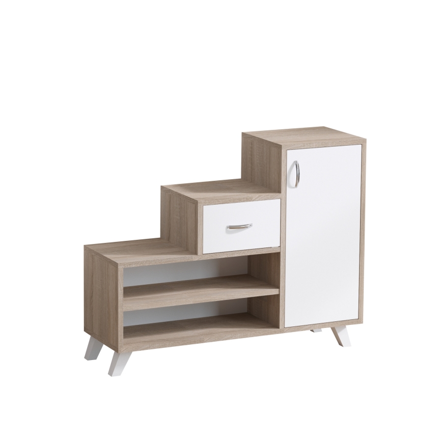 Kenkäkaappi RETRO 77x90 cm beige/valkoinen