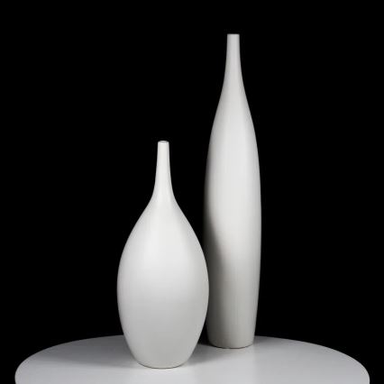 Keraaminen maljakko 70 cm, valkoinen
