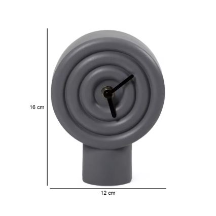 Keraaminen pöytäkello 16 cm 1xAA harmaa