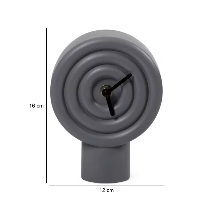 Keraaminen pöytäkello 16 cm 1xAA harmaa