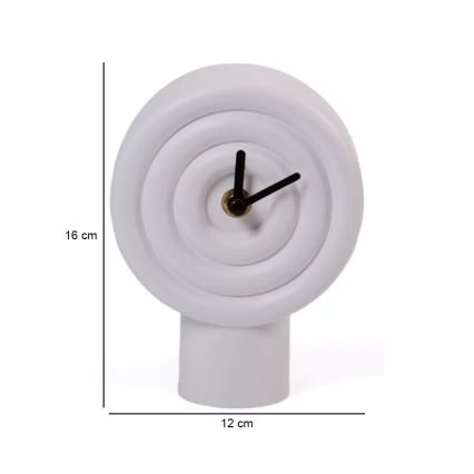 Keraaminen pöytäkello 16 cm 1xAA valkoinen