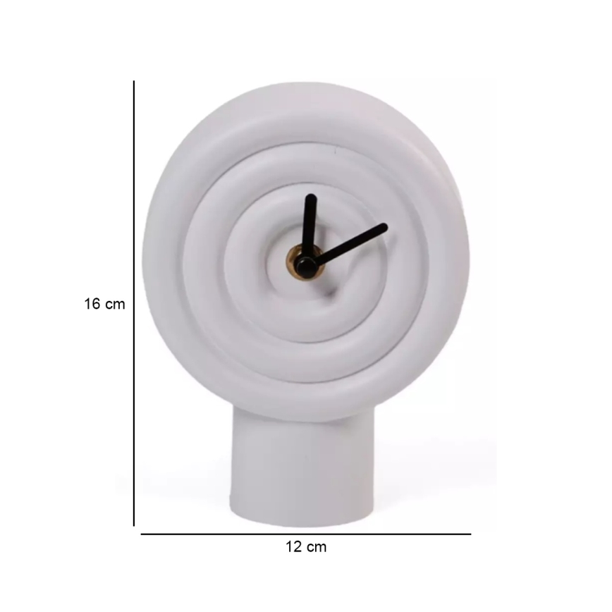 Keraaminen pöytäkello 16 cm 1xAA valkoinen