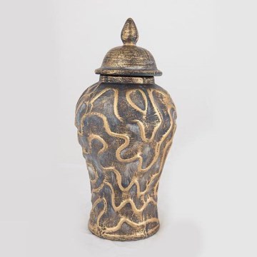 Keraaminen purkki 33,5x16 cm kulta/harmaa