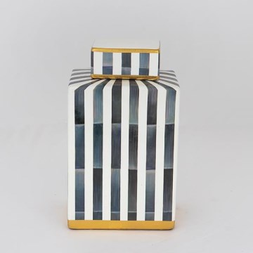 Keraaminen vaasi 22x18x8 cm sininen/valkoinen