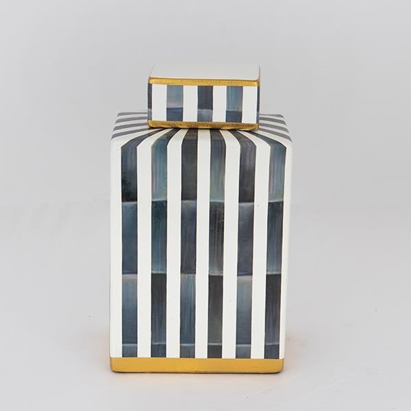Keraaminen vaasi 22x18x8 cm sininen/valkoinen