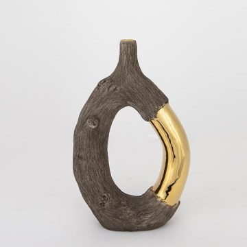 Keraaminen vaasi 31,5x20x8 cm ruskea/kulta