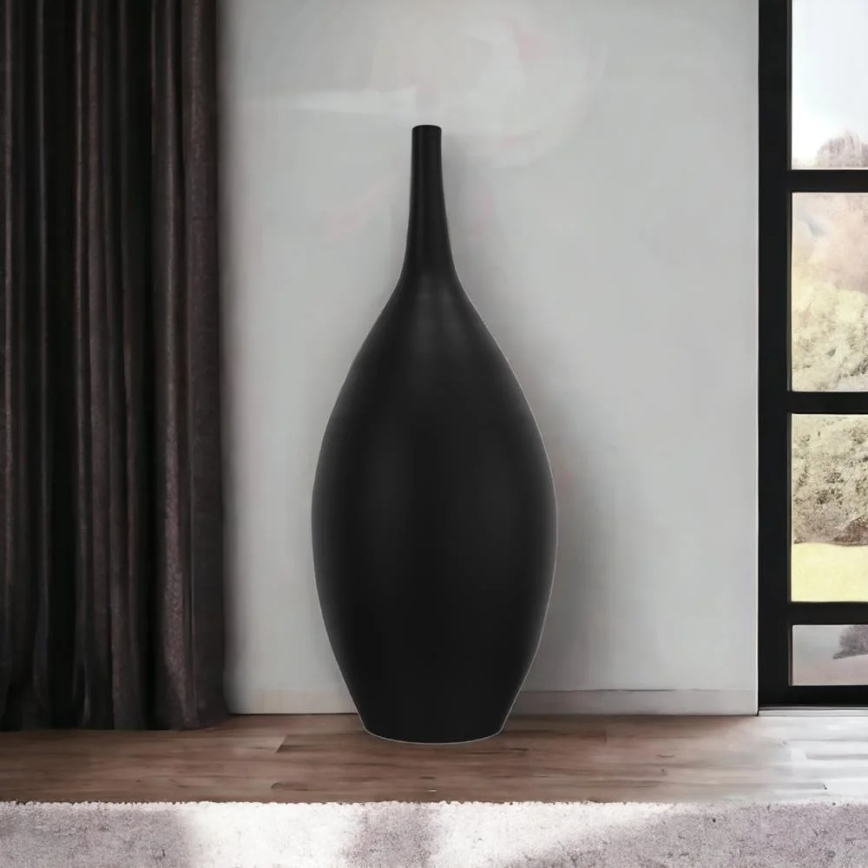 Keramiikkamaljakko 47 cm, musta